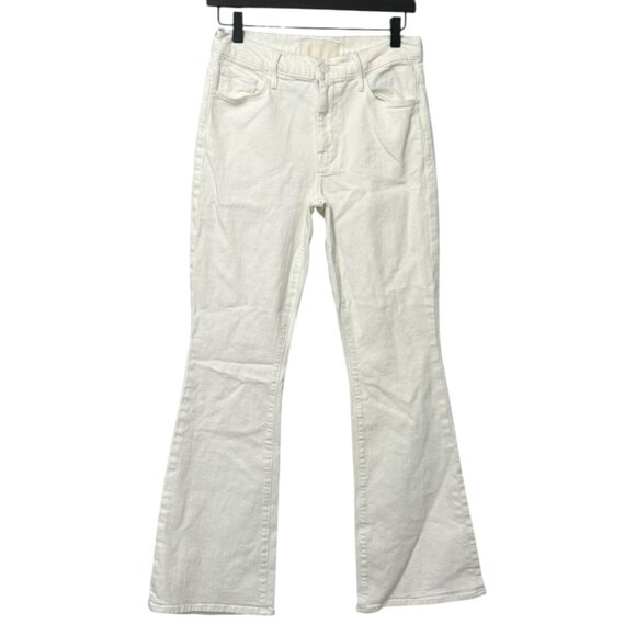 Mother The Weekender Jeans in Totally Innocent White Denim Flare Cotton Size 27 - Picture 1 of 10